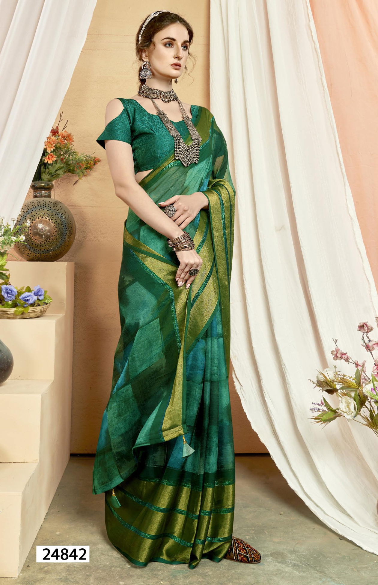 Waterfall Vol 12 By Vallabhi Printed Designer Chiffon Sarees Wholesale Shop In Surat